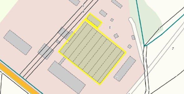 Lageplan einer ausgewiesenen Fläche für Freiflächenanlagen PV und Photovoltaik Großanlagen zur Erzeugung erneuerbarer Energien