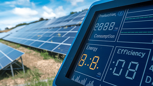 Digitales Monitoring zur Überwachung von Leistung, Effizienz und Energieertrag von Photovoltaik Anlagen in einem Solarpark